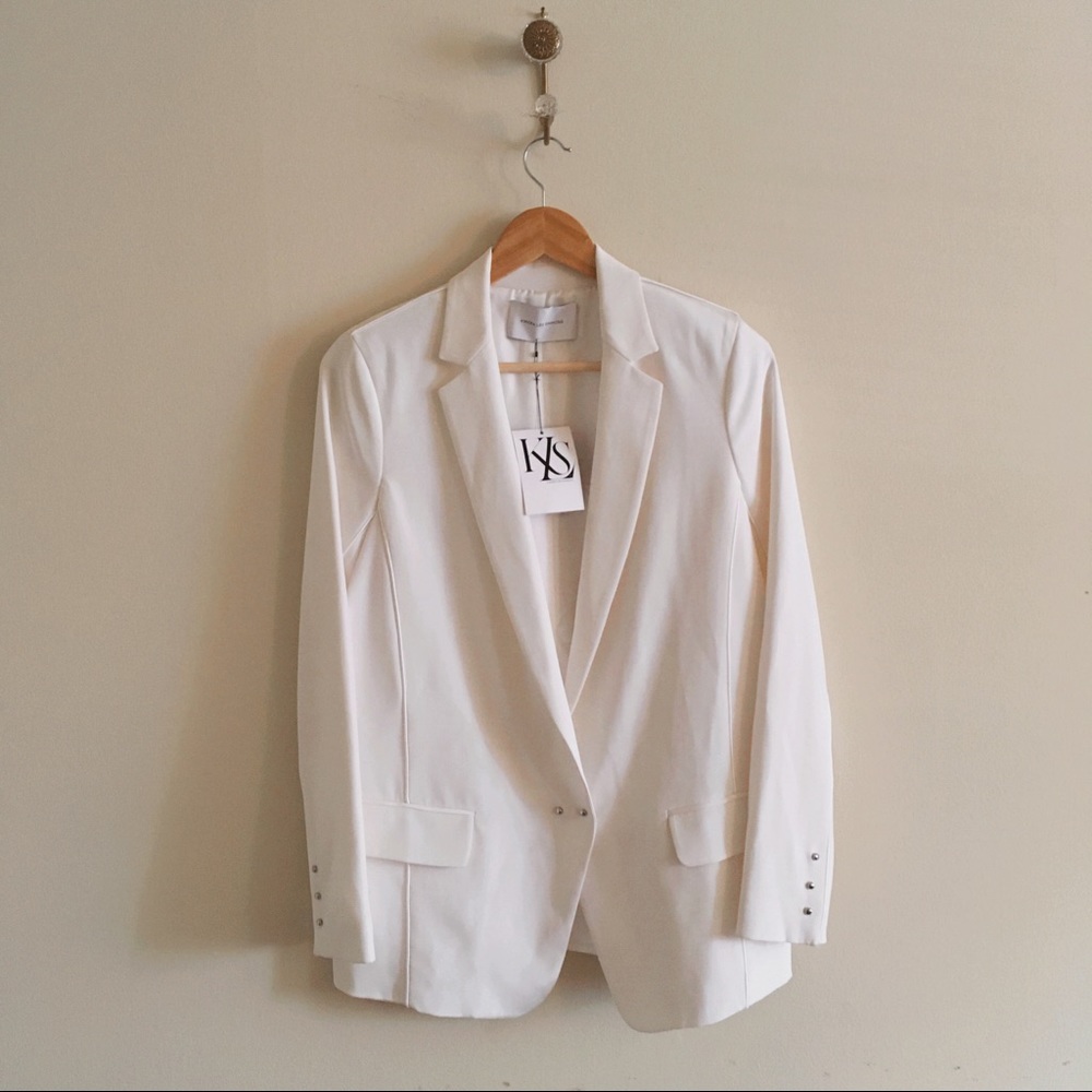NWT KLS Kimora Lee Simmons Silk Ivory Blazer $1500